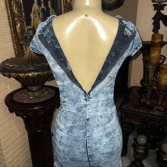 💙🦋💙 Denim Stretchy Dress Size S - Picture 6 of 10